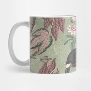 Green tropical jungle and toucan parrot birds Mug